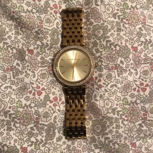 MICHAEL KORS- Darci Gold Dial Crystal Pave Bezel